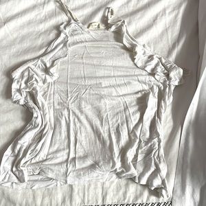 white ruffle tank top